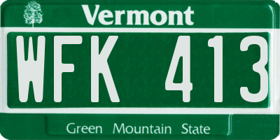 VT license plate WFK413