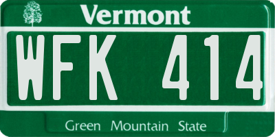 VT license plate WFK414