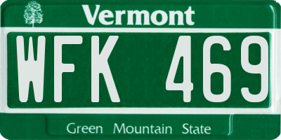 VT license plate WFK469