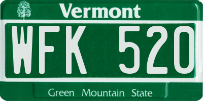 VT license plate WFK520