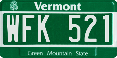 VT license plate WFK521