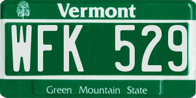 VT license plate WFK529