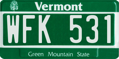 VT license plate WFK531