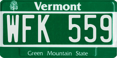 VT license plate WFK559