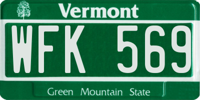 VT license plate WFK569