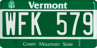 VT license plate WFK579