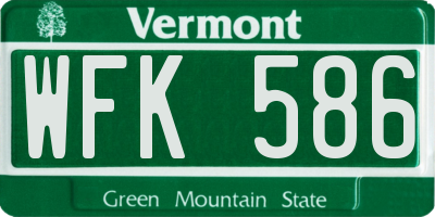VT license plate WFK586