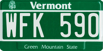 VT license plate WFK590