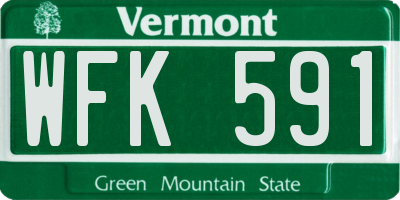 VT license plate WFK591