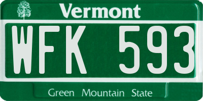 VT license plate WFK593