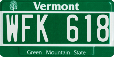VT license plate WFK618