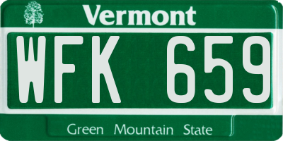 VT license plate WFK659
