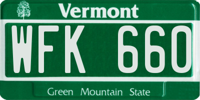 VT license plate WFK660