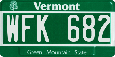 VT license plate WFK682