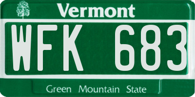 VT license plate WFK683