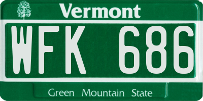 VT license plate WFK686