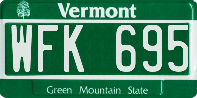 VT license plate WFK695