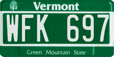 VT license plate WFK697
