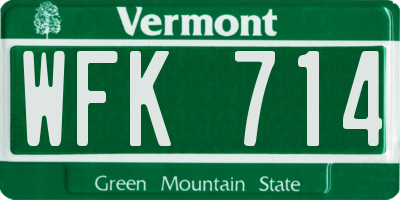 VT license plate WFK714