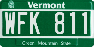 VT license plate WFK811