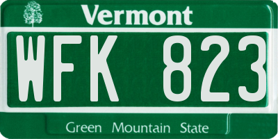 VT license plate WFK823