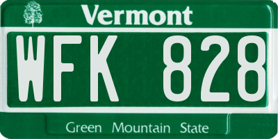 VT license plate WFK828