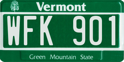 VT license plate WFK901