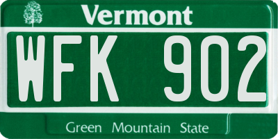 VT license plate WFK902
