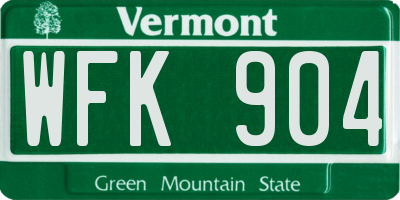 VT license plate WFK904