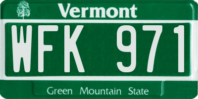 VT license plate WFK971