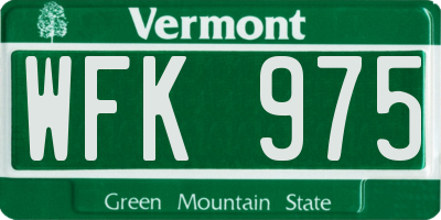 VT license plate WFK975