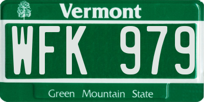 VT license plate WFK979