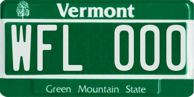 VT license plate WFL000