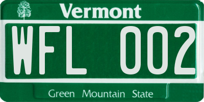 VT license plate WFL002