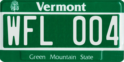 VT license plate WFL004