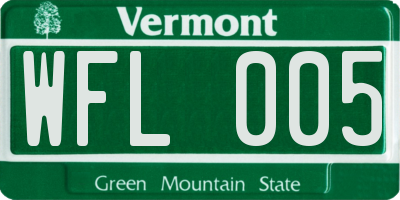 VT license plate WFL005