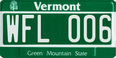 VT license plate WFL006