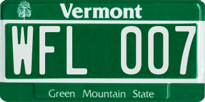 VT license plate WFL007