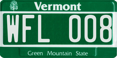 VT license plate WFL008