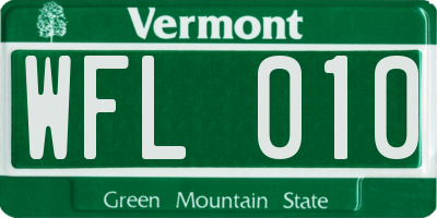 VT license plate WFL010