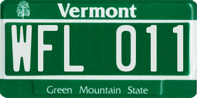 VT license plate WFL011