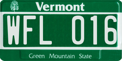 VT license plate WFL016