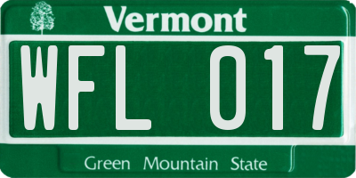 VT license plate WFL017