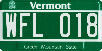 VT license plate WFL018