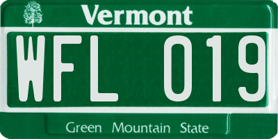 VT license plate WFL019