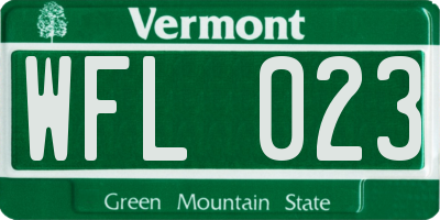 VT license plate WFL023
