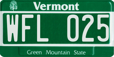 VT license plate WFL025