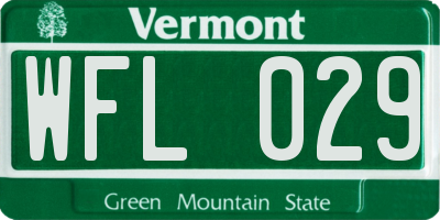 VT license plate WFL029