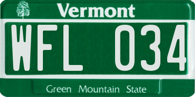 VT license plate WFL034