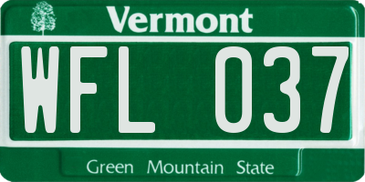 VT license plate WFL037